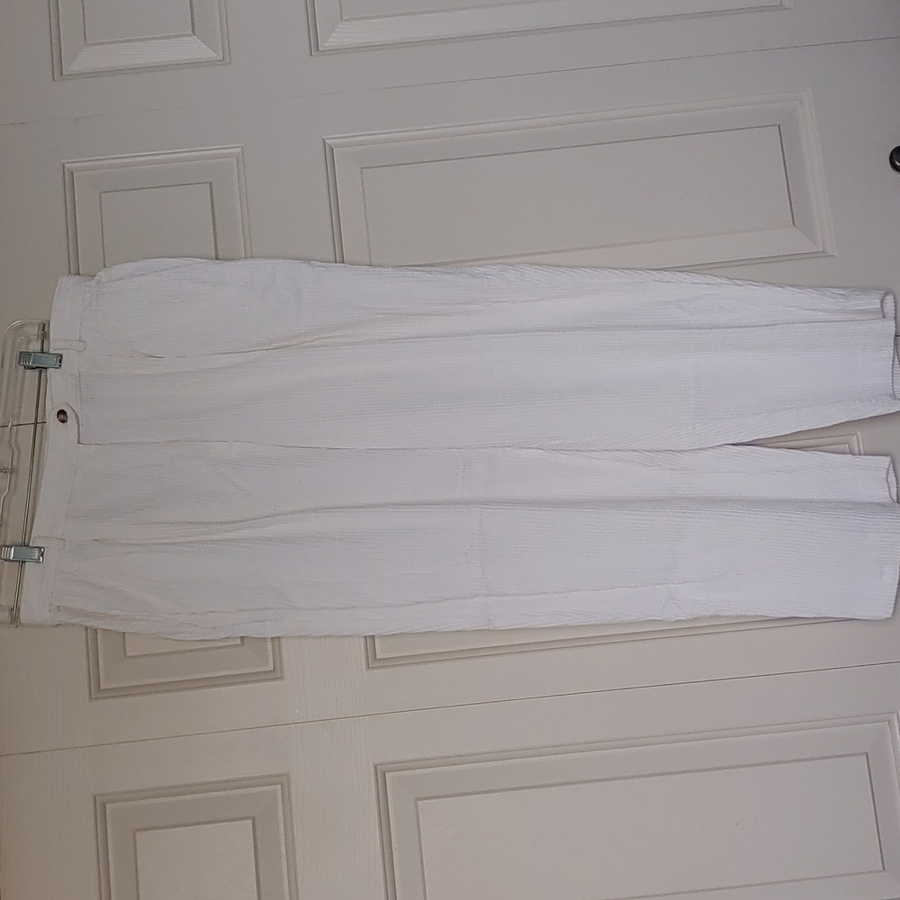 Talbots Woman Petites Ivory Corduroy Pants, Size 16W